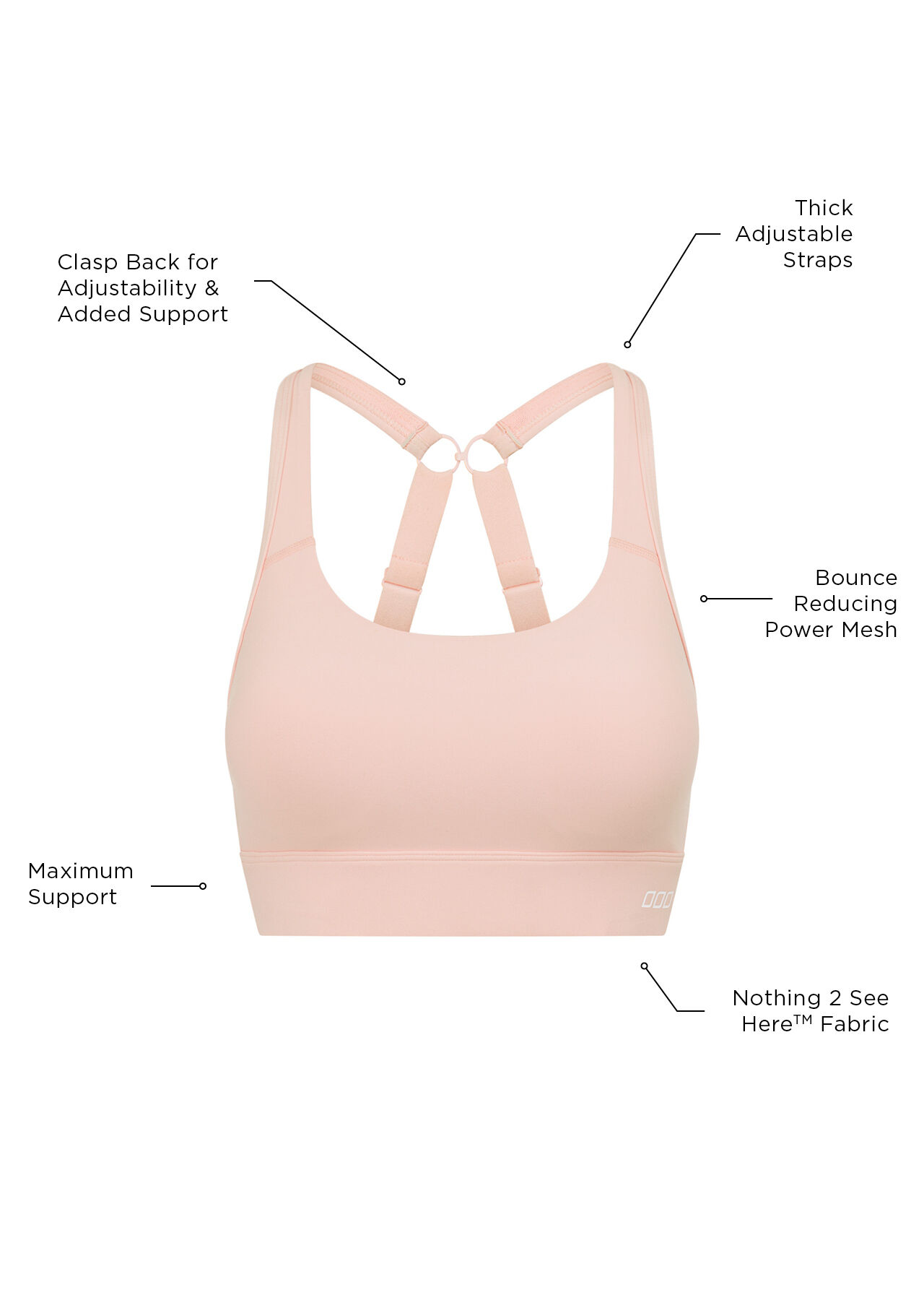 Amy Maximum Support Sports Bra - Blushed Pink slider