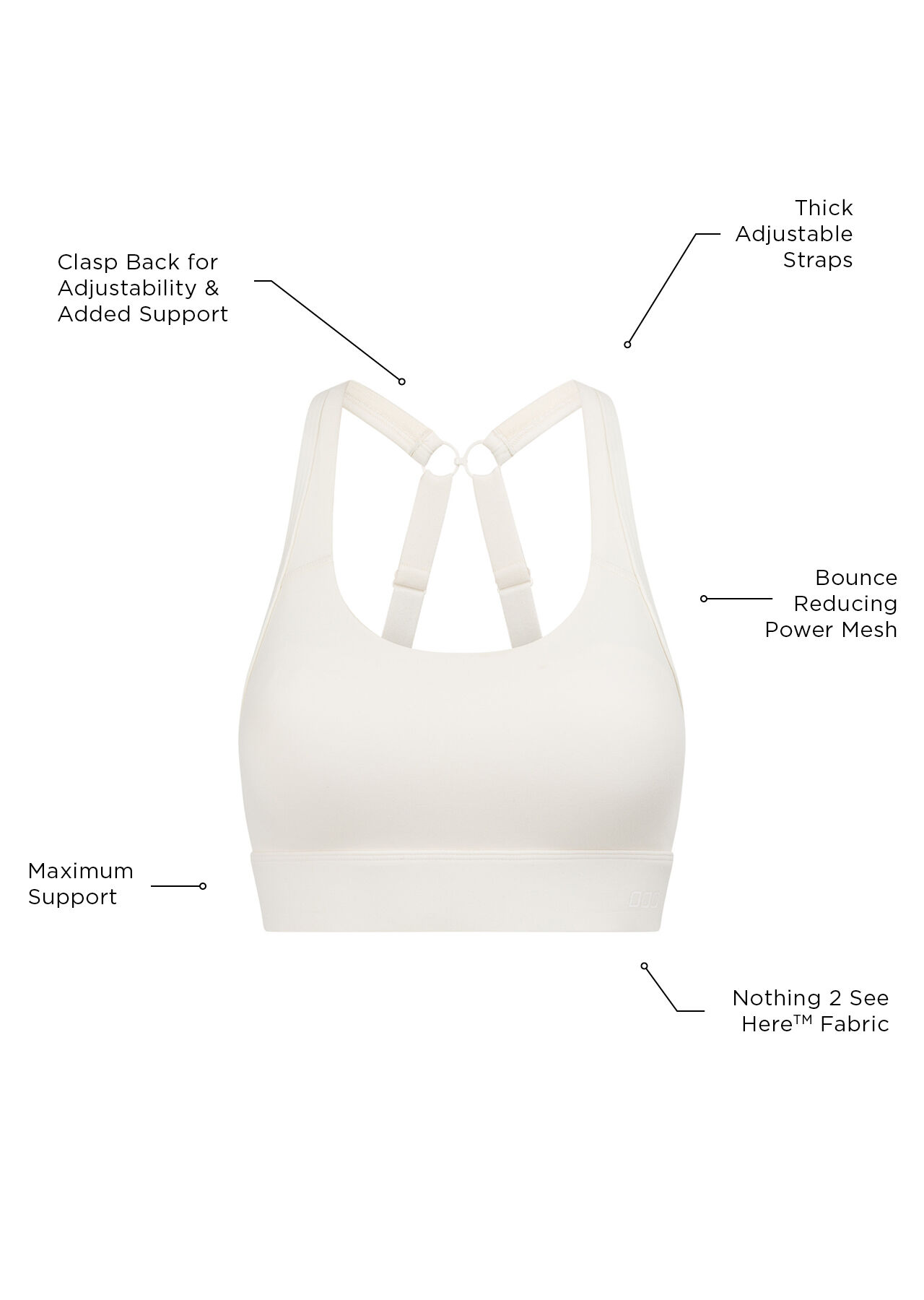 Amy Maximum Support Sports Bra - Cream slider