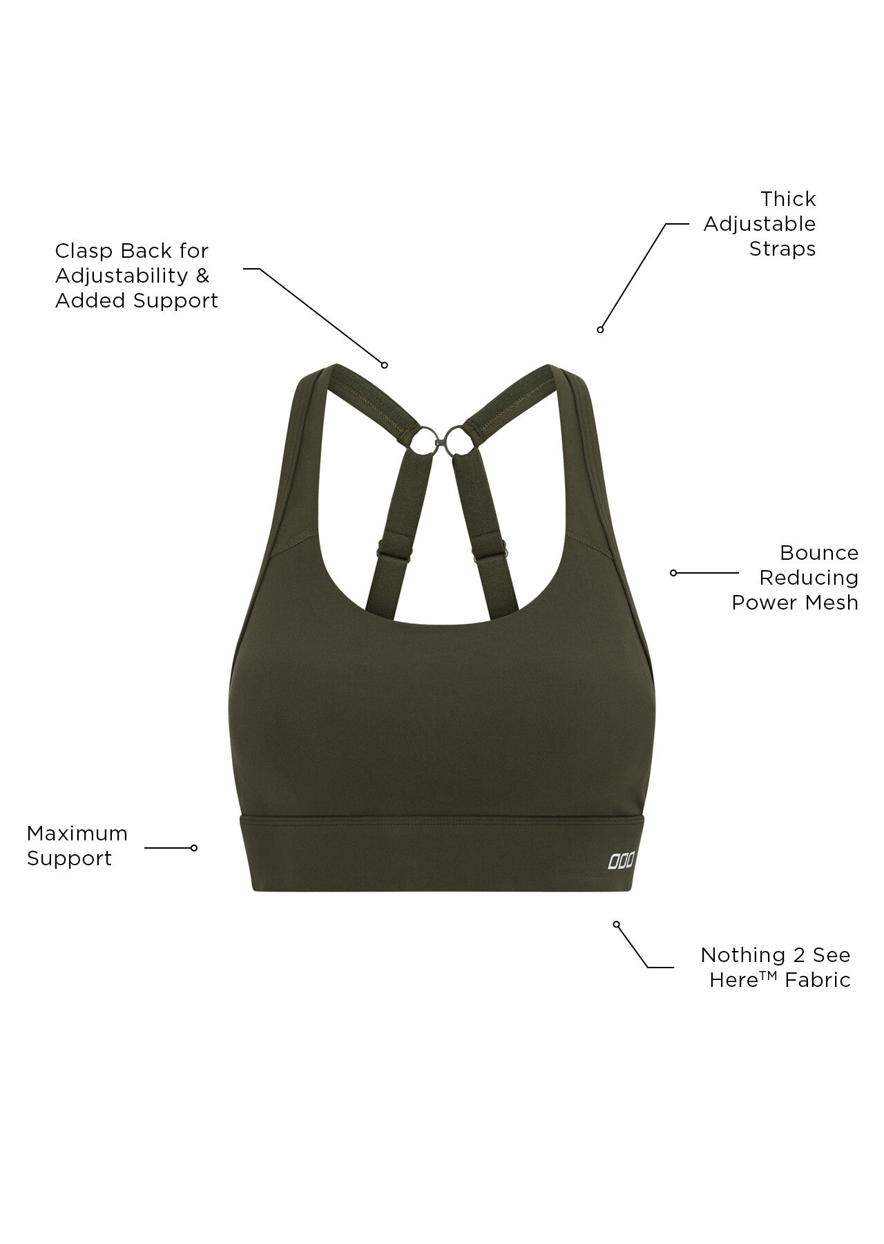 Amy Maximum Support Sports Bra - Dark Safari slider