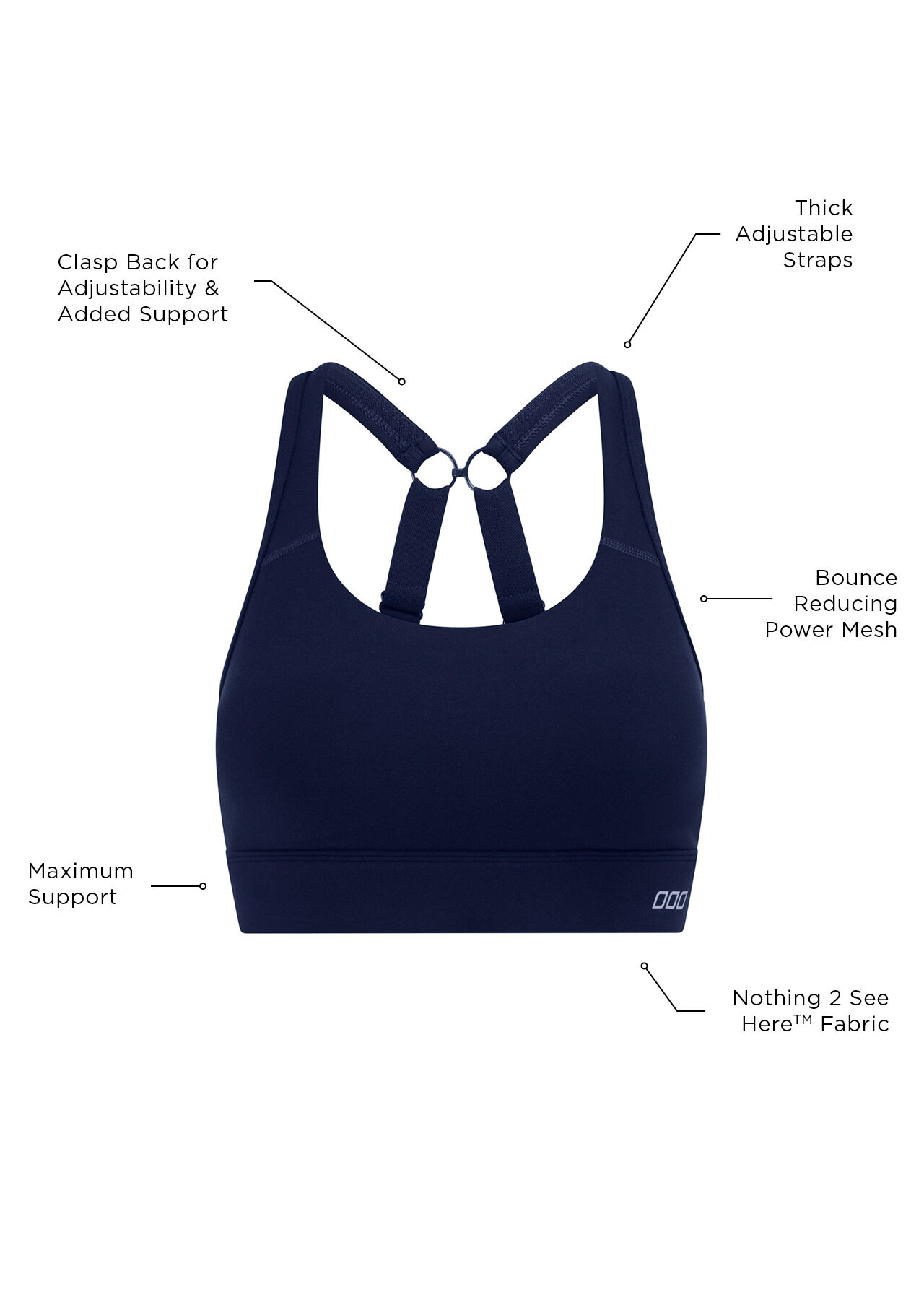 Amy Maximum Support Sports Bra - French Navy slider