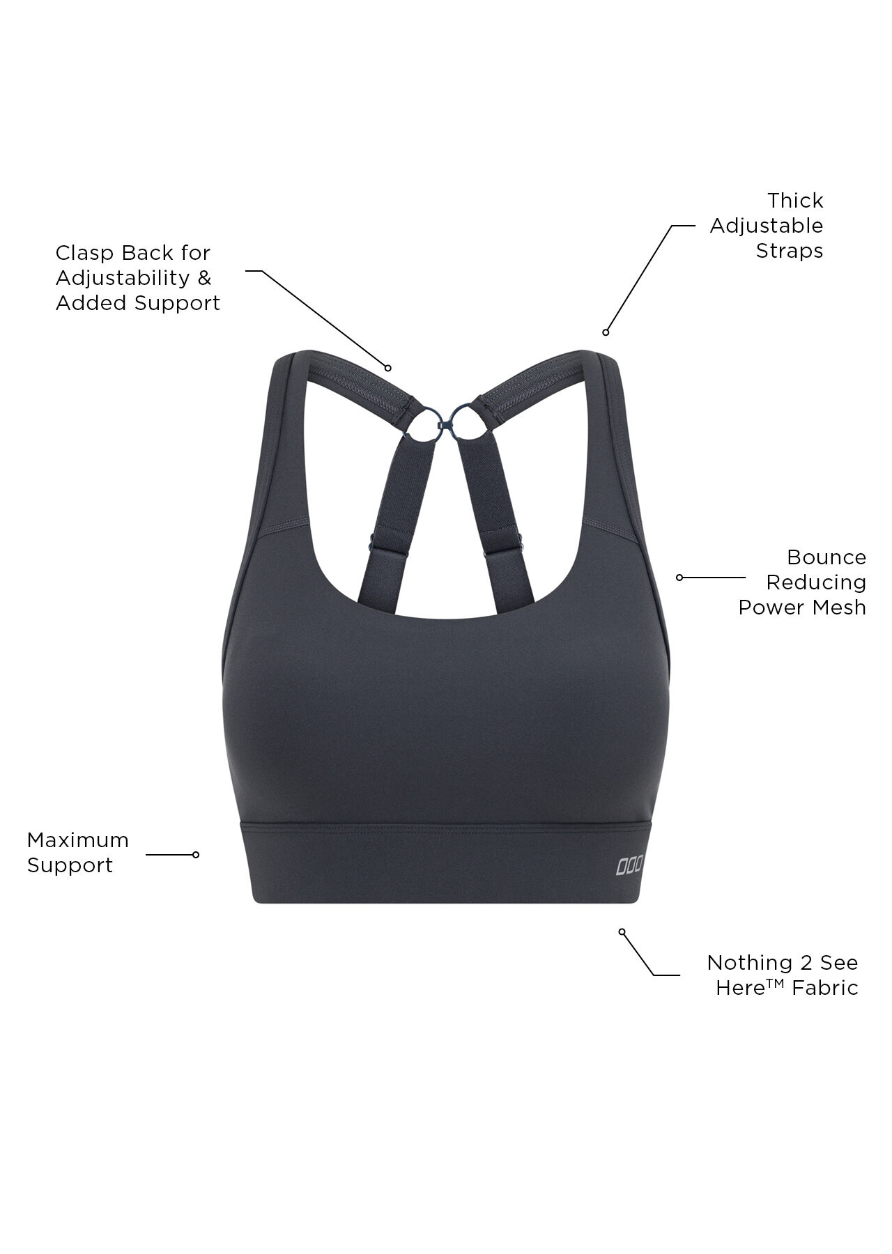 Amy Maximum Support Sports Bra - Titanium slider