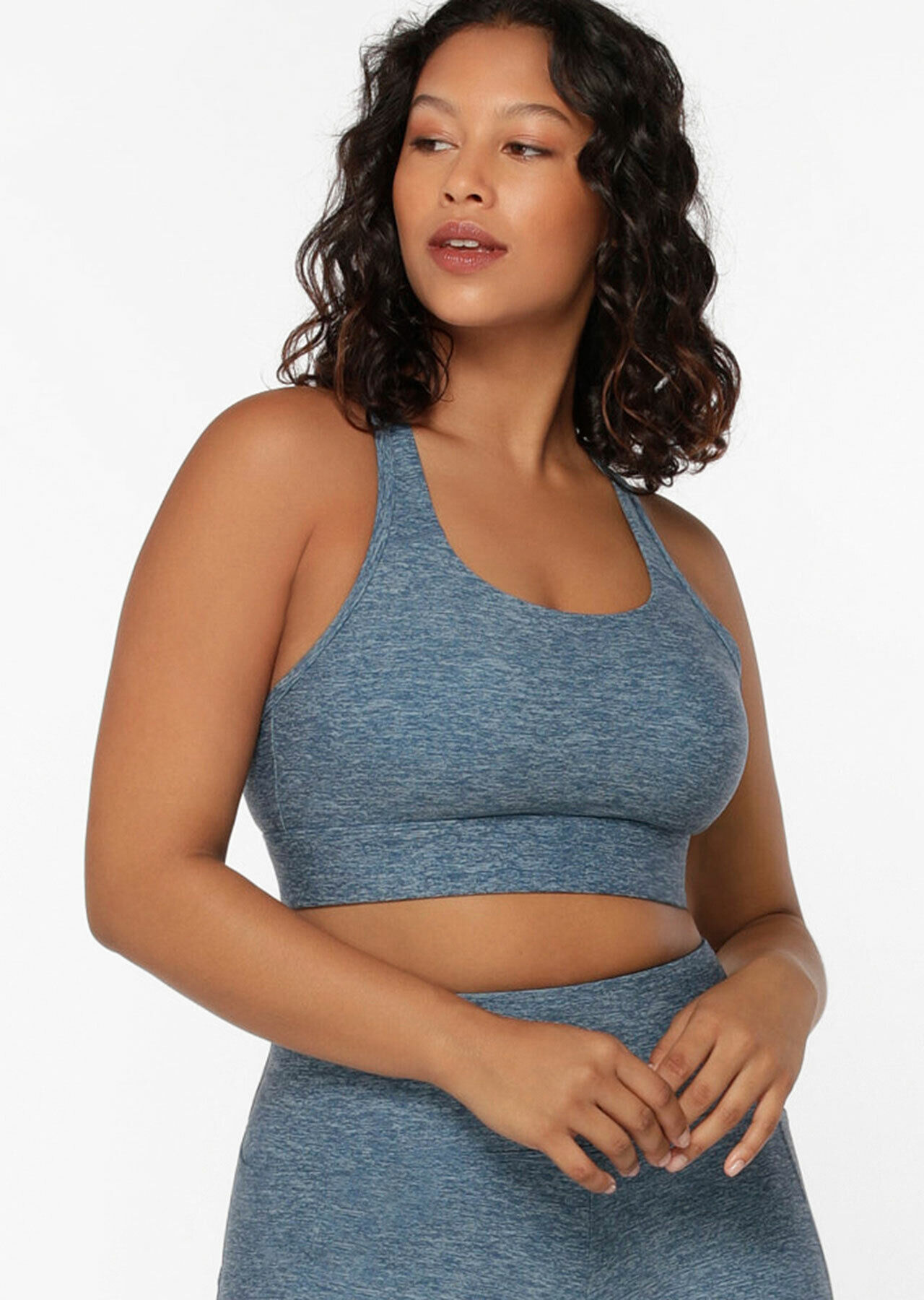 Amy Maximum Support Sports Bra - Washed Out Blue Marl Print slider