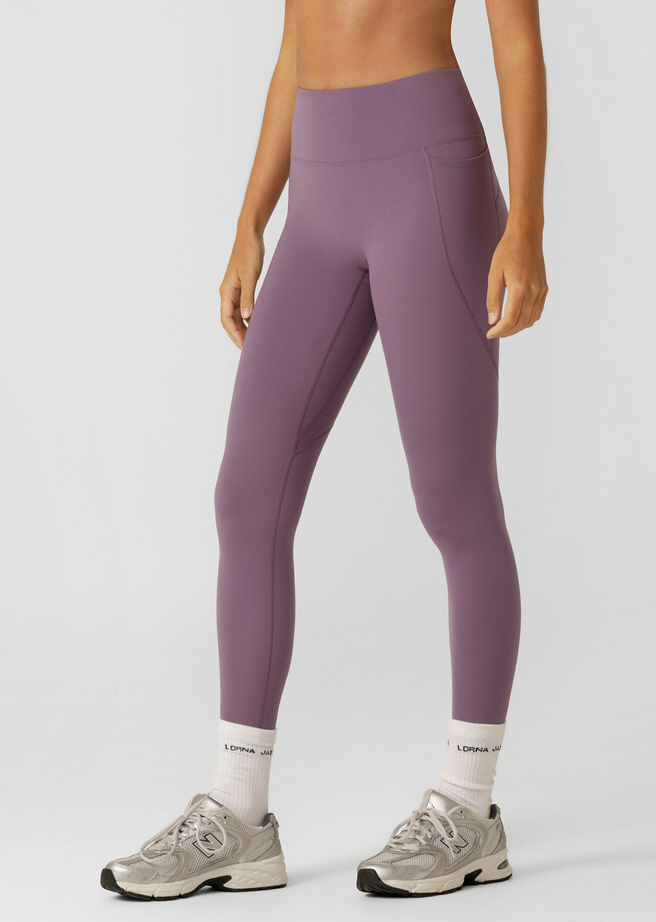 Amy No Ride Phone Pocket Ankle Biter Leggings - Grape slider