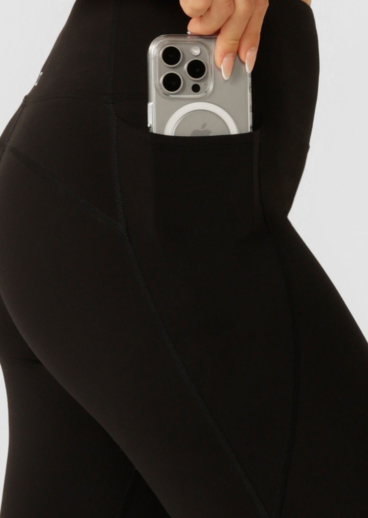 Amy No Ride Phone Pocket Ankle Biter Leggings - Recycled Black slider