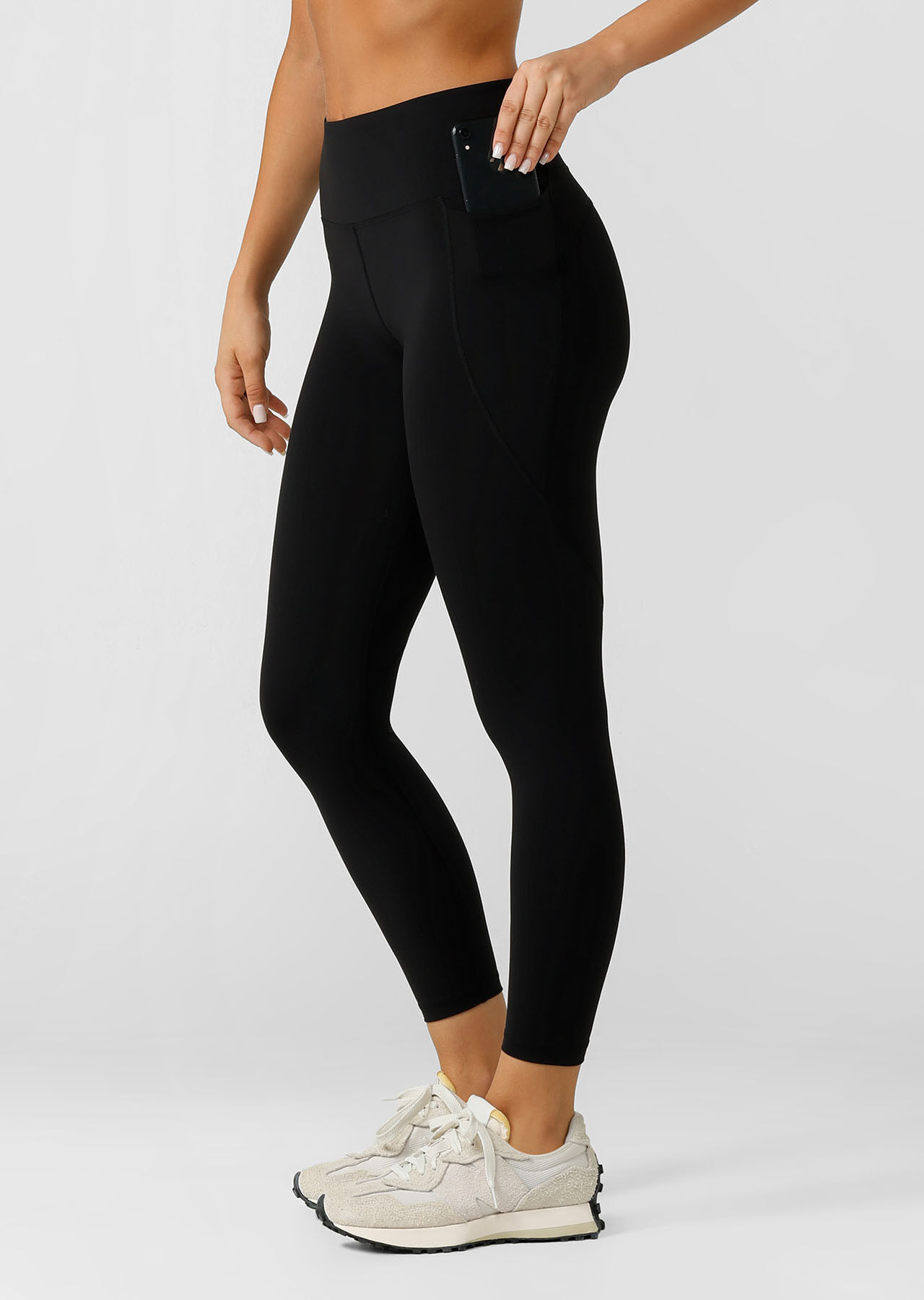 Amy Phone Pocket Ankle Biter Tech Leggings - Black slider