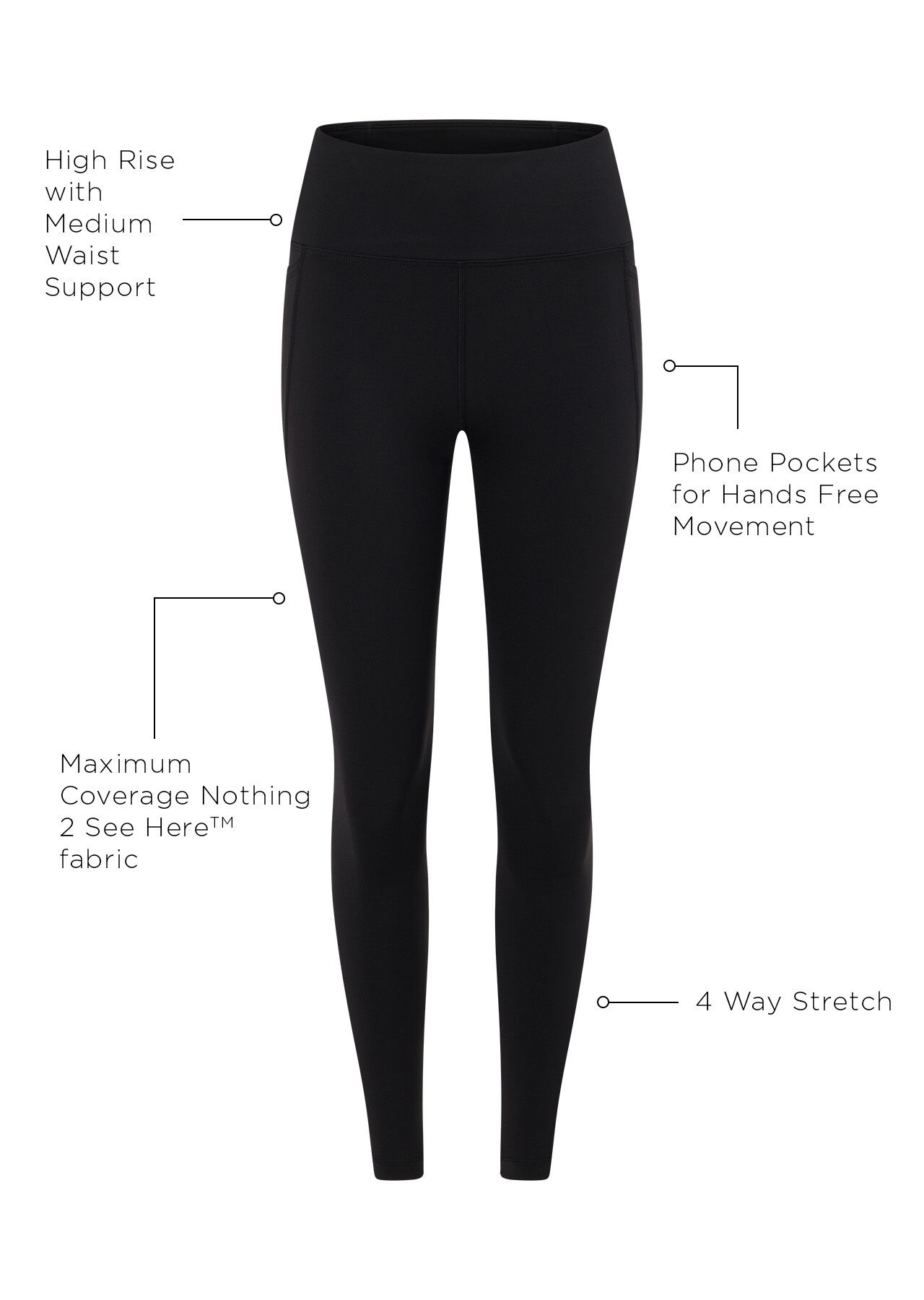 Amy Phone Pocket Ankle Biter Tech Leggings - Black slider