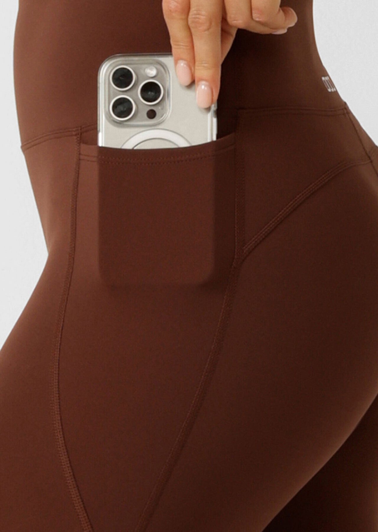 Amy Phone Pocket Ankle Biter Tech Leggings - Truffle slider