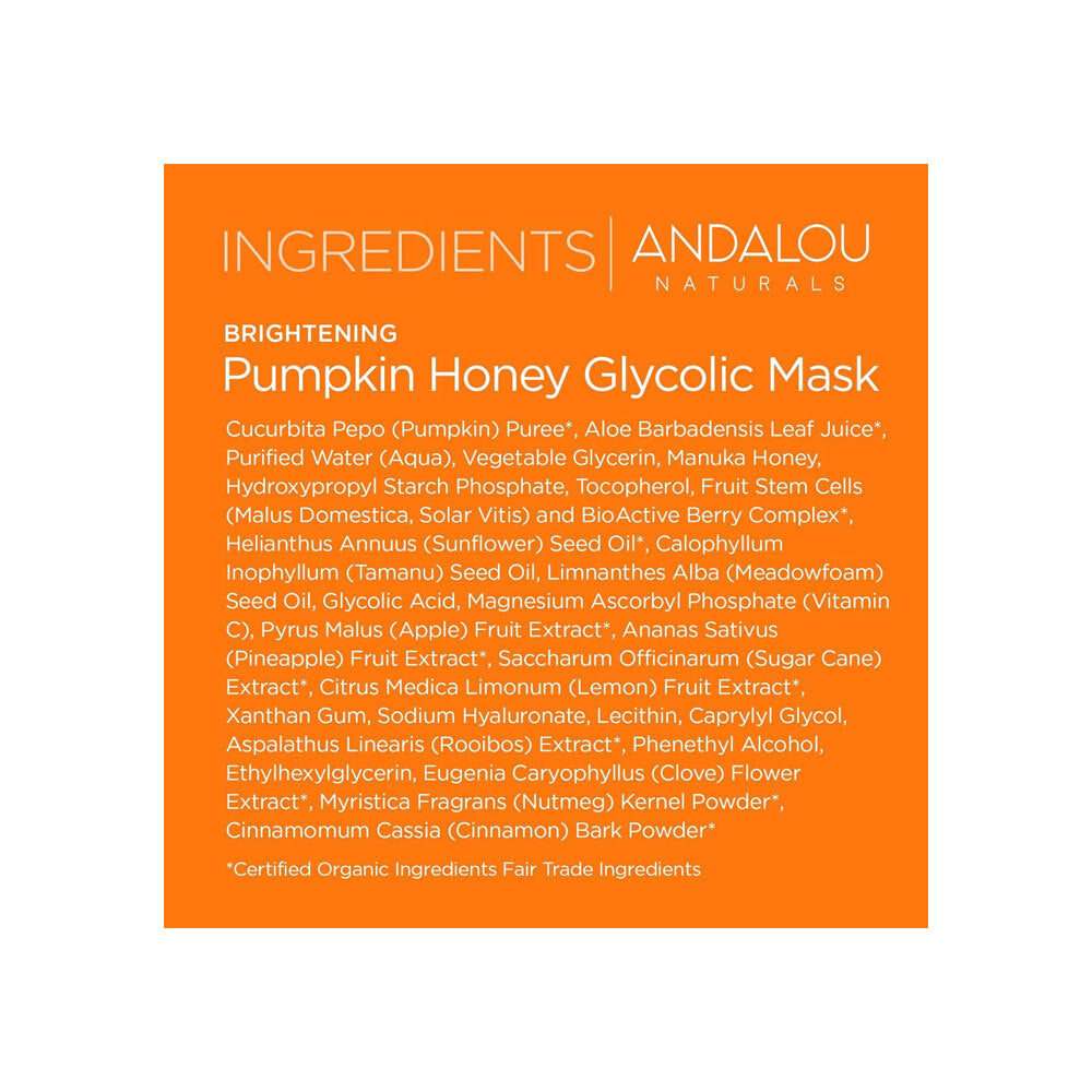 Andalou Naturals Brightening Pumpkin Honey Glycolic Mask 50g slider