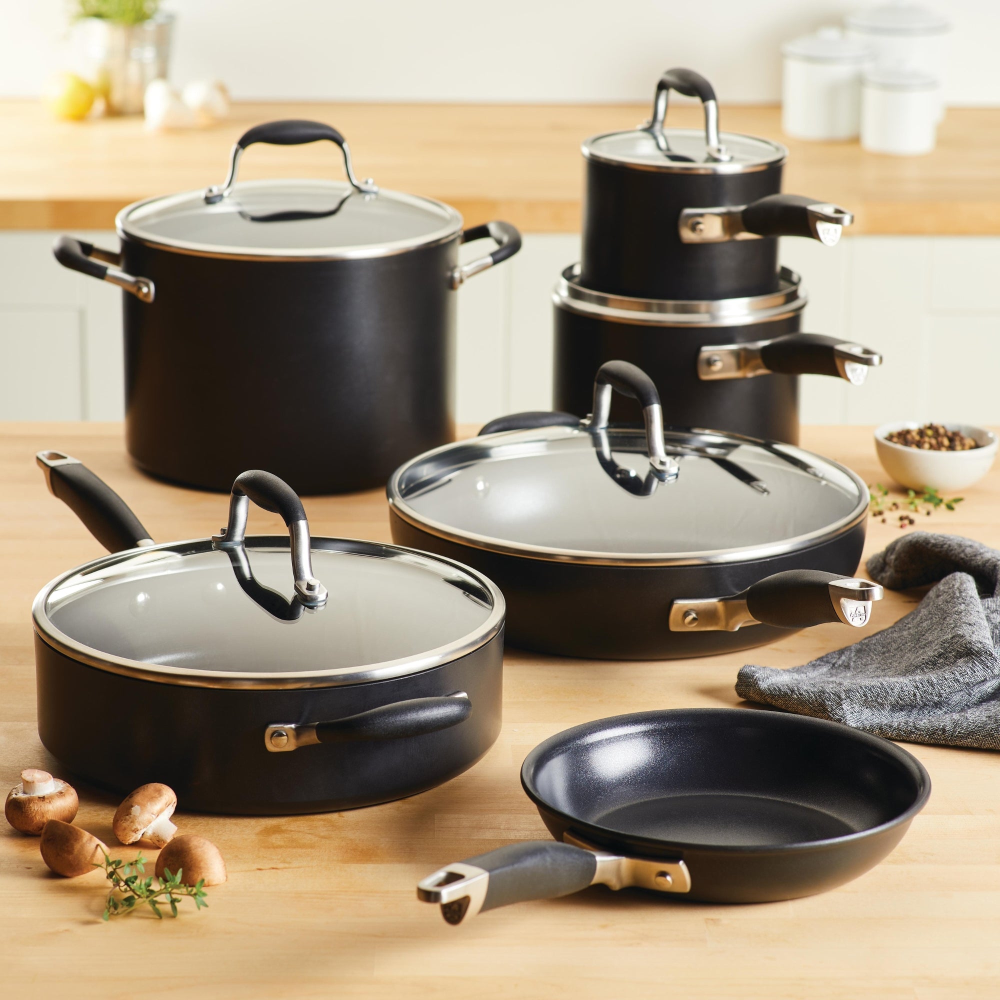 Anolon Advanced Home Nonstick 11 Piece Cookware Set Onyx slider