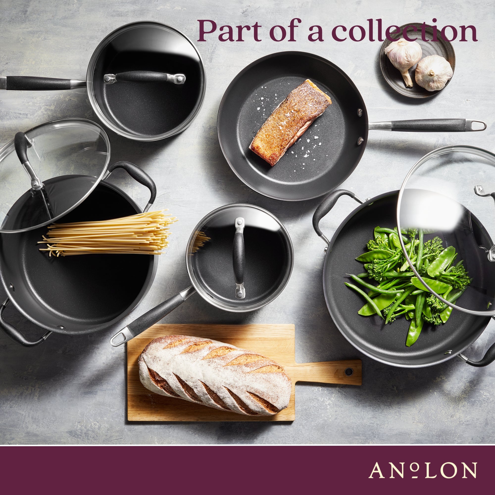 Anolon Advanced+ Nonstick Induction 5 Piece Cookware Set slider