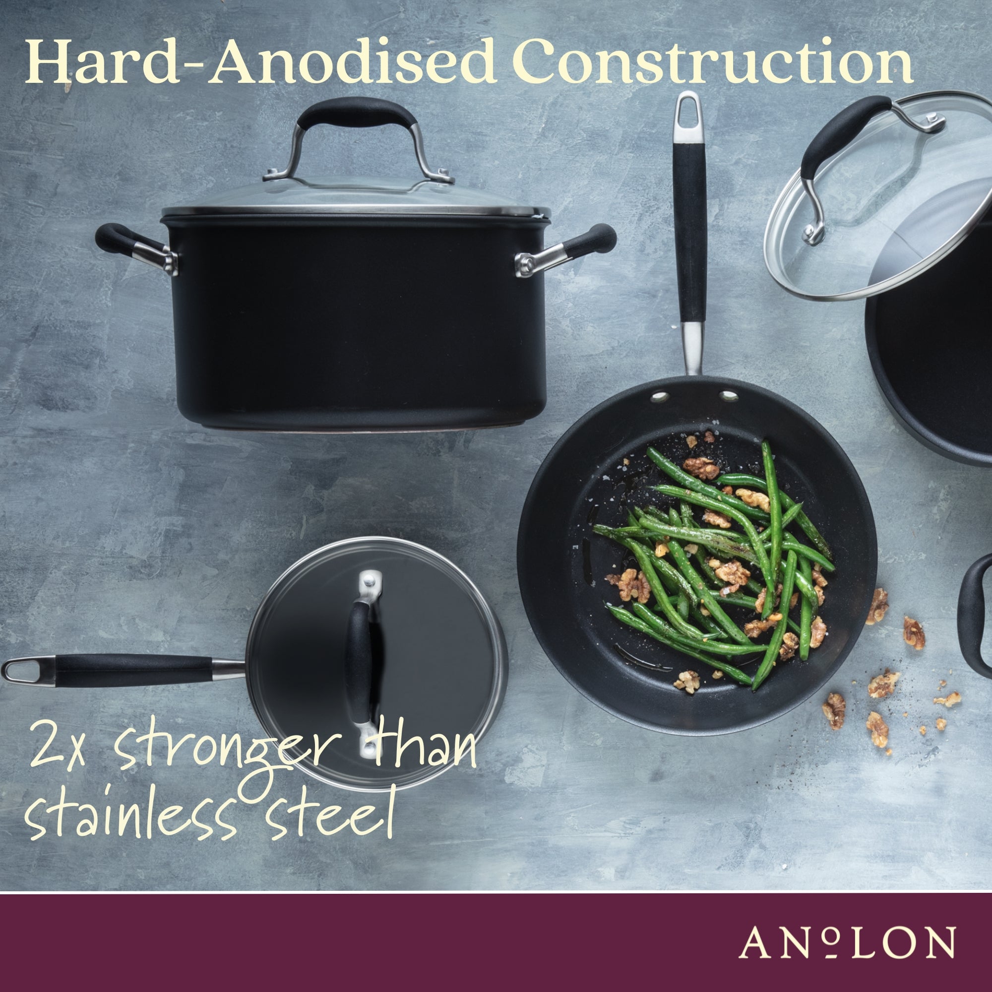 Anolon Advanced+ Nonstick Induction 5 Piece Cookware Set slider