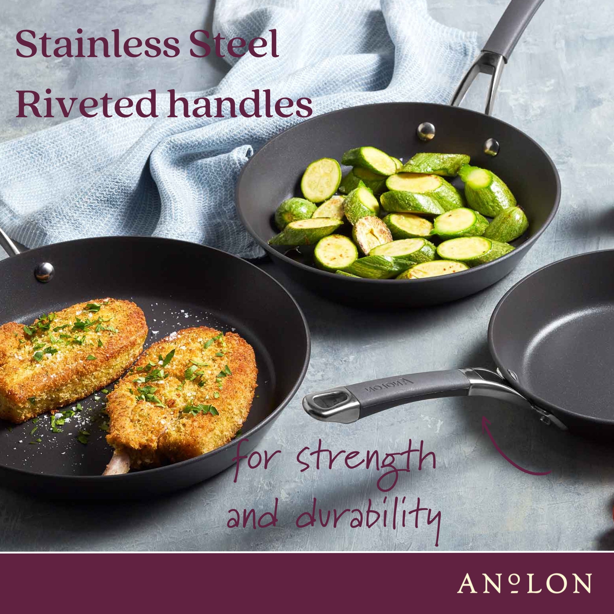 Anolon Endurance+ Nonstick 3 Piece Cookware Set slider