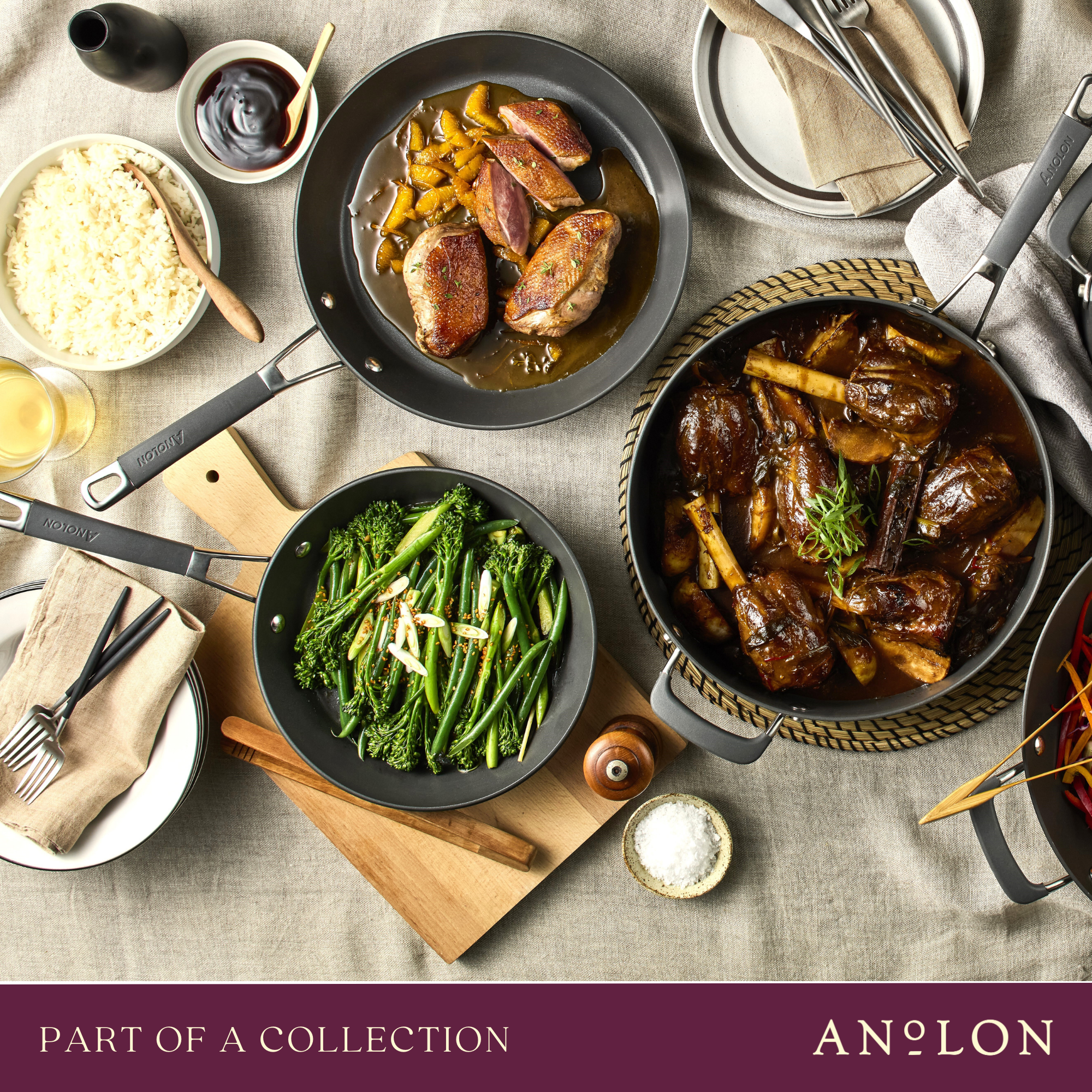 Anolon Endurance+ Nonstick Induction 3 Piece Cookware Set slider