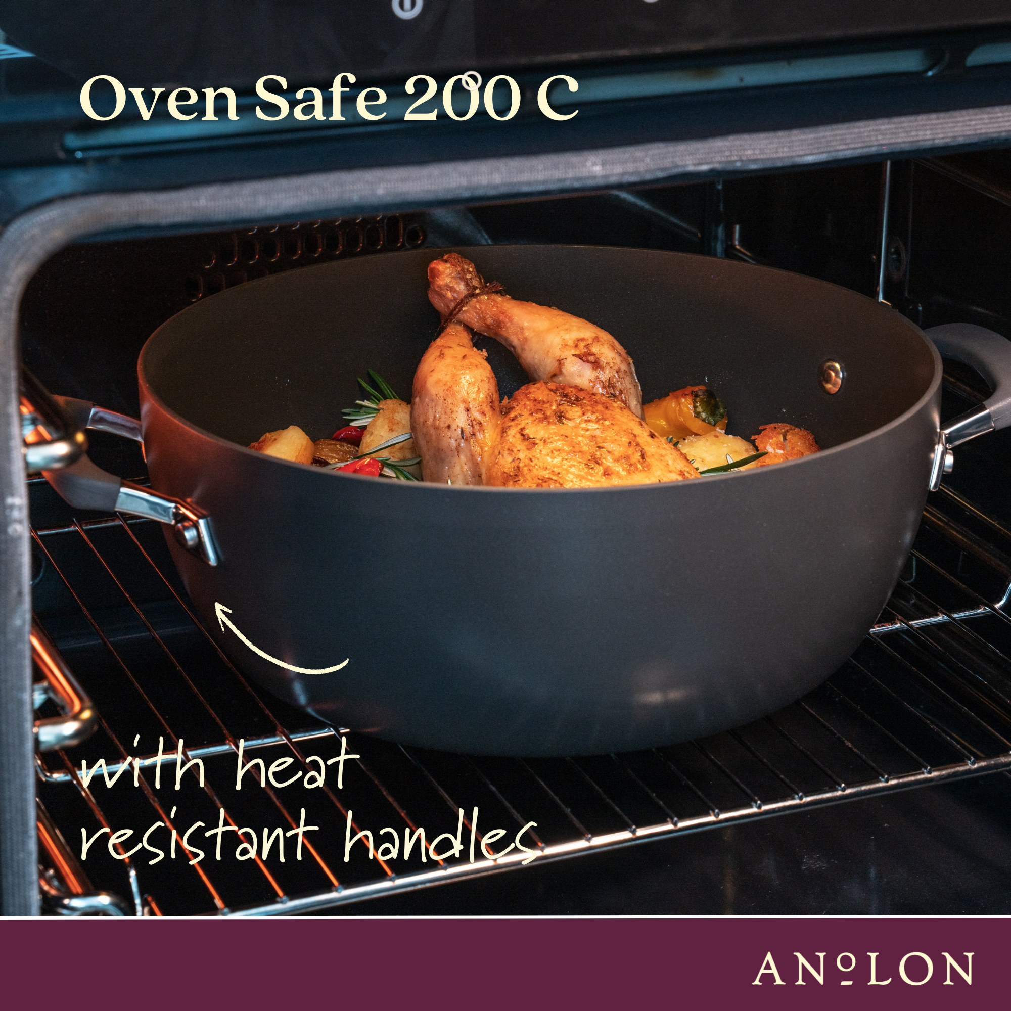 Anolon Endurance+ Nonstick Induction French Skillet 26cm and Covered Casserole 26cm/5.2L slider