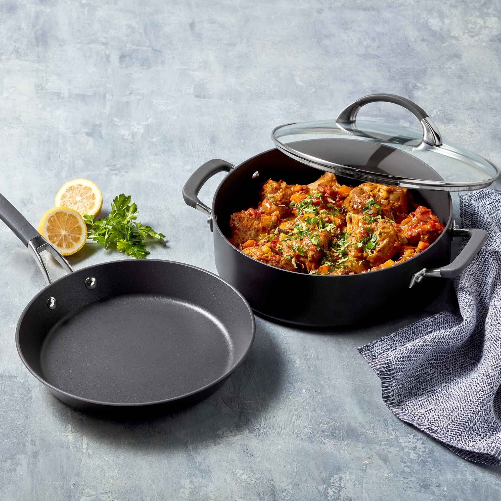 Anolon Endurance+ Nonstick Induction Open French Skillet 26cm and Covered Sautéuse 28cm/4.7L slider