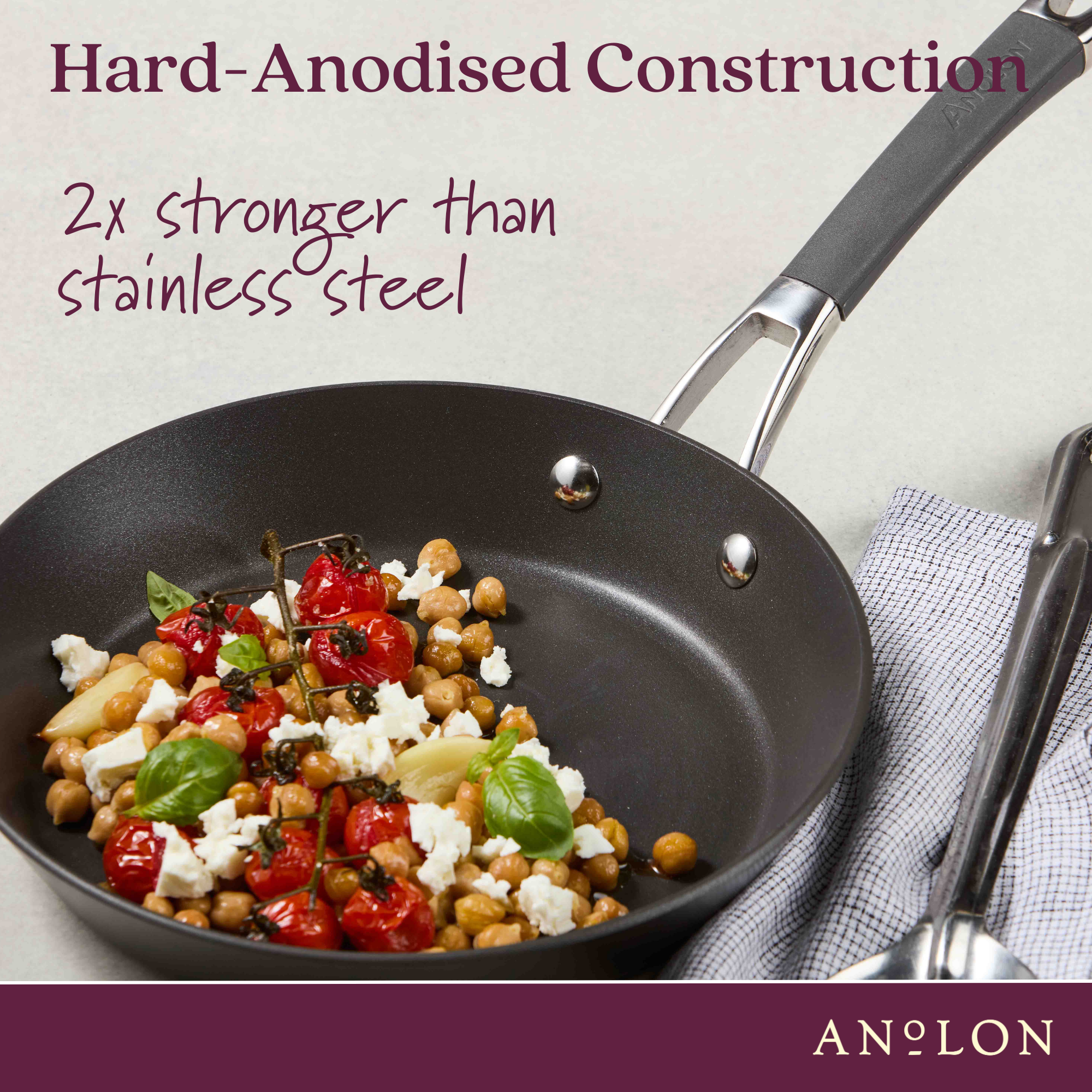 Anolon Endurance+ Nonstick Induction Open French Skillet 26cm and Covered Sautéuse 28cm/4.7L slider