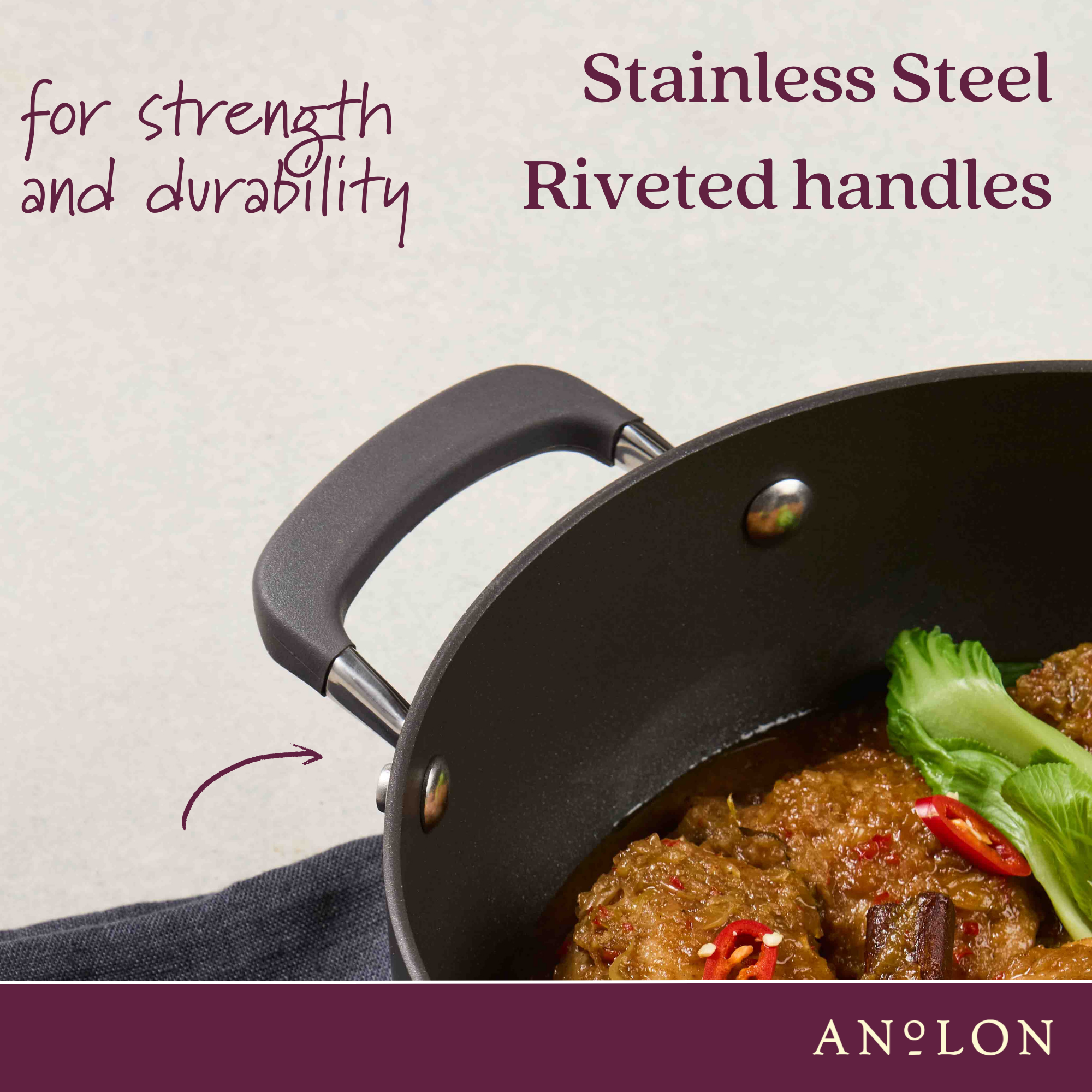 Anolon Endurance+ Nonstick Induction Open French Skillet 26cm and Covered Sautéuse 28cm/4.7L slider