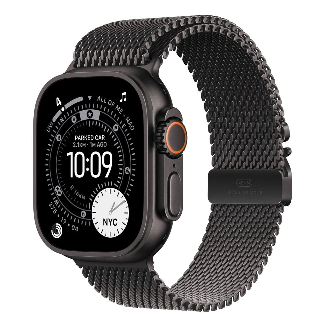 Apple Watch Ultra 3 49mm GPS + Cellular Black Titanium Case w/ Black Milanese Loop (Medium) [Refur] - Excellent
