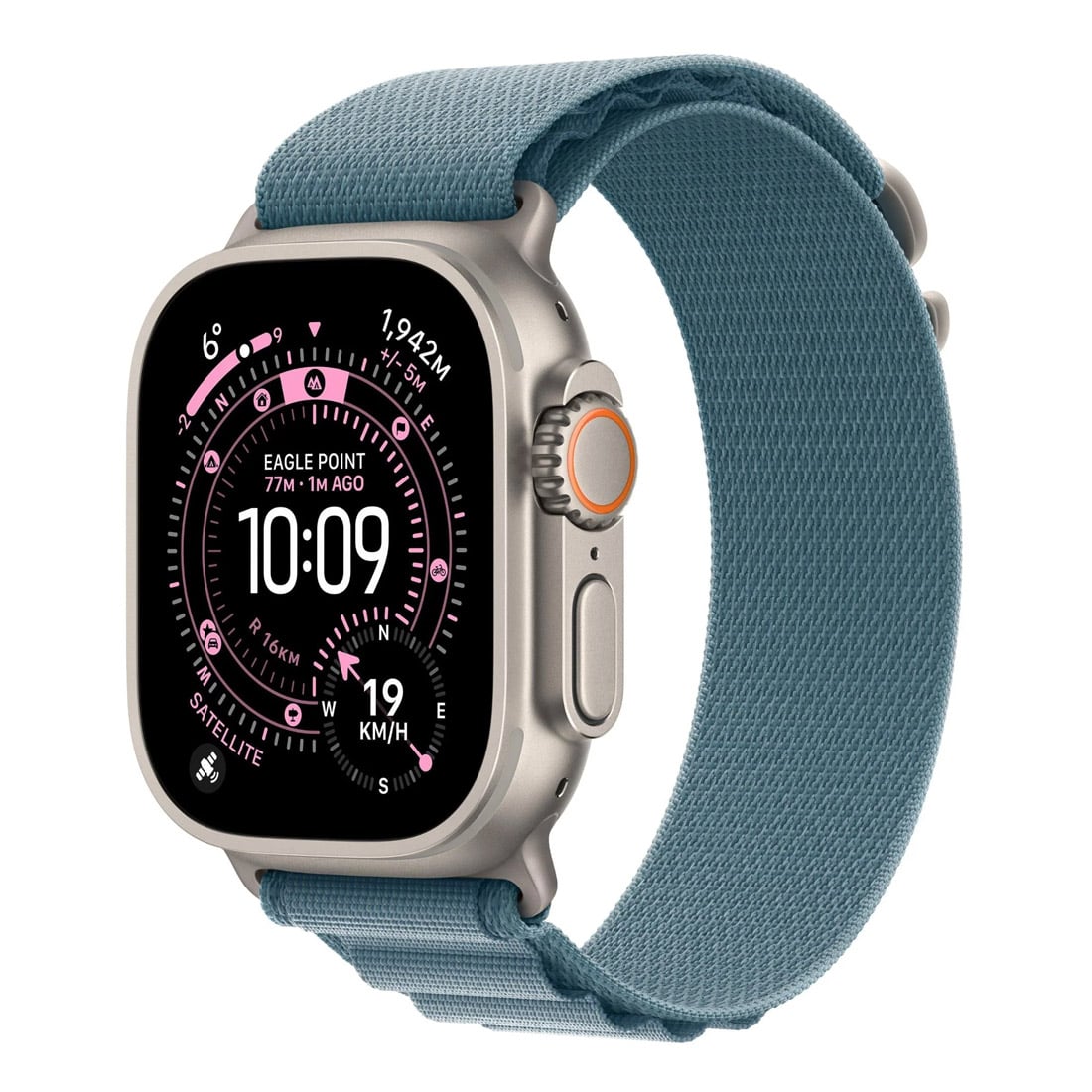 Apple Watch Ultra 3 49mm GPS + Cellular Natural Titanium Case w/ Light Blue Alpine Loop (Medium)