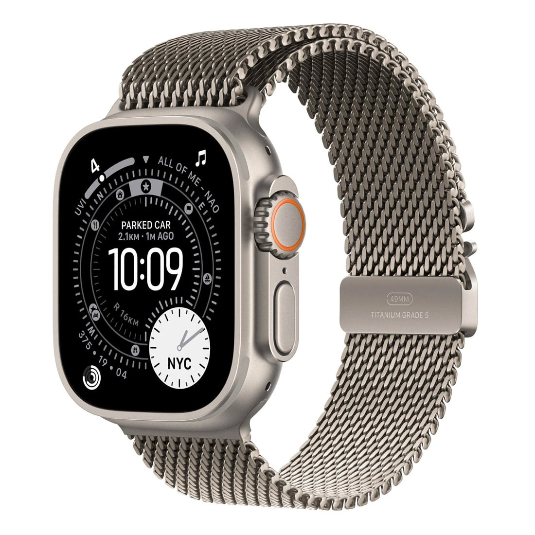 Apple Watch Ultra 3 49mm GPS + Cellular Natural Titanium Case w/ Natural Milanese Loop (Medium) [Refur] - Excellent