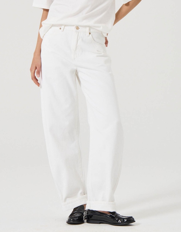 Arc Barrel Jeans - White Gold