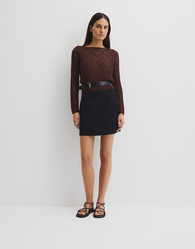 Asymmetrical Cord Lace Knit - Espresso