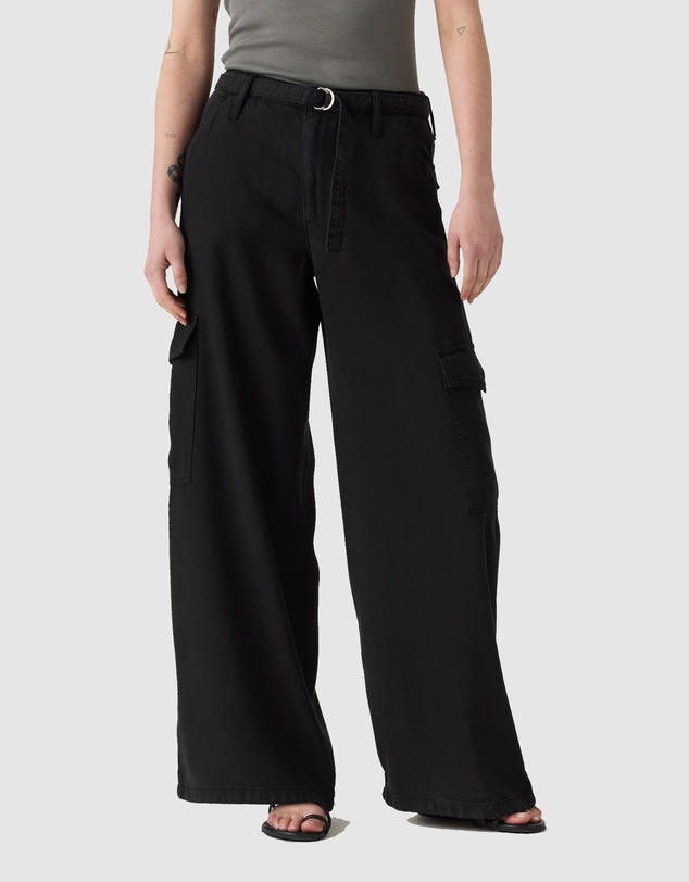 Baggy Dad Cargo Pants - Caviar
