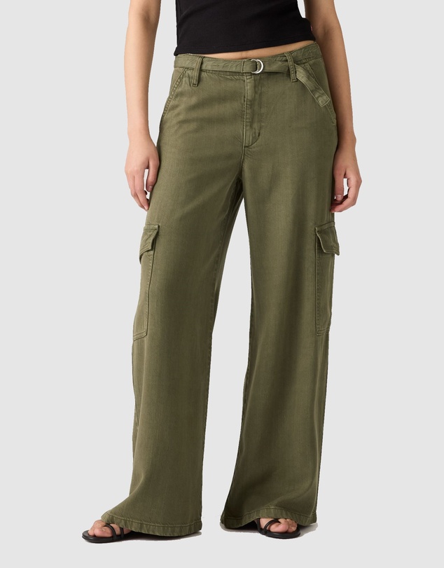 Baggy Dad Cargo Pants - Ivy Green