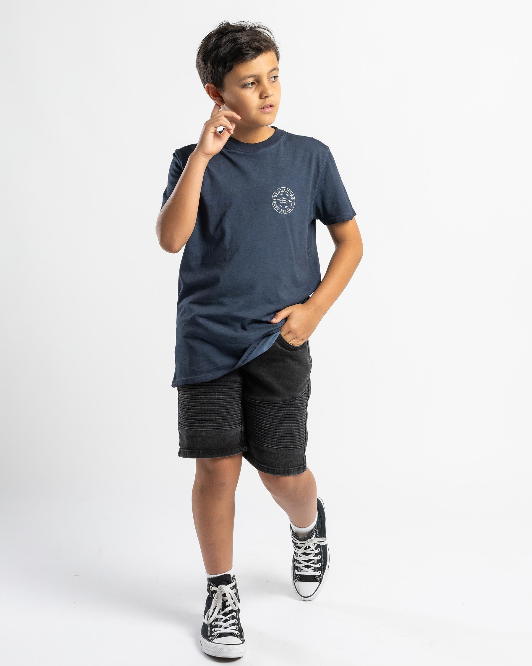 Boys' Big Wave Daz T-Shirt - Dusty Navy slider