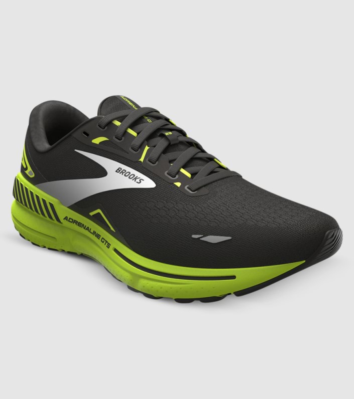 Brooks Adrenaline Gts 23 Mens - BLACK GREEN GECKO WHITE slider