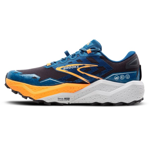 Brooks Caldera 7 - Mens Trail Running Shoes - Ebony/Blue Sapphire/Orange slider