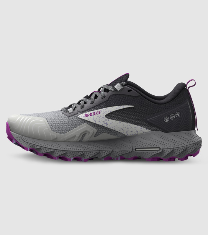 Brooks Cascadia 17 (D Wide) Womens - OYSTER BLACK PEARL PURPLE slider