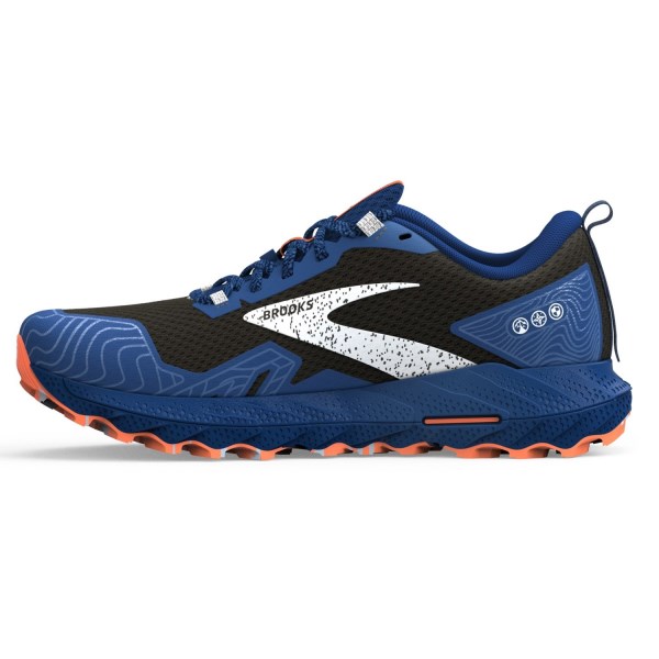 Brooks Cascadia 17 GTX - Mens Trail Running Shoes - Black/Blue/Firecracker slider