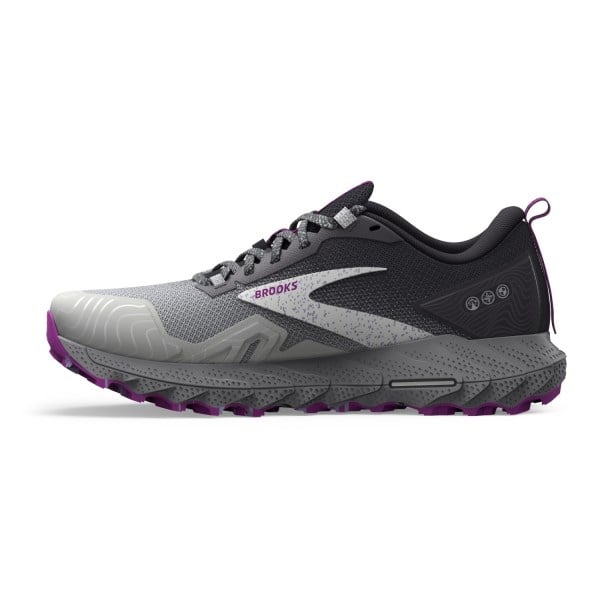 Brooks Cascadia 17 - Womens Trail Running Shoes - Oyster/Blackened Pearl/Purple slider