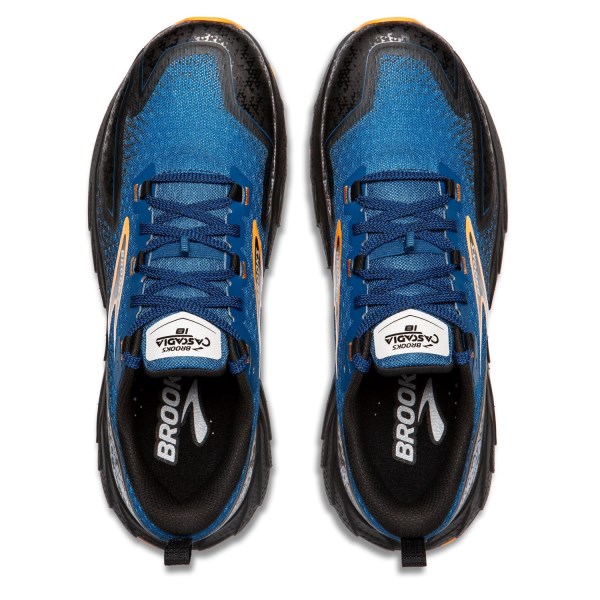 Brooks Cascadia 18 - Mens Trail Running Shoes - Blue Sapphire/Black/Org slider