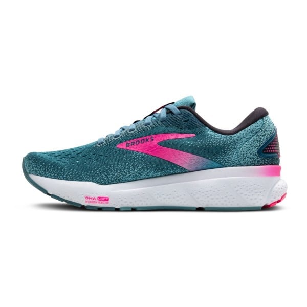 Brooks Ghost 16 - Womens Running Shoes - Blue/Pink/Moroccan Blue slider