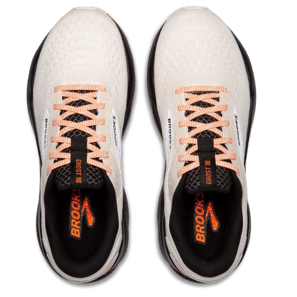 Brooks Ghost 16 - Womens Running Shoes - Ecru/Orange/Black slider