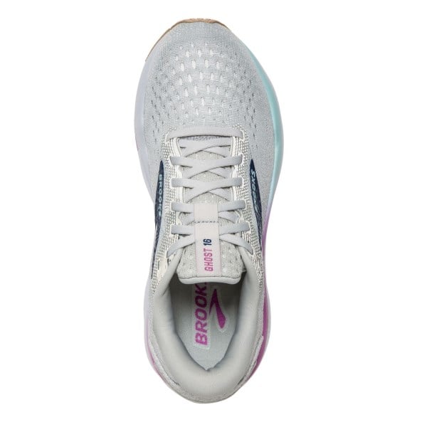 Brooks Ghost 16 - Womens Running Shoes - White/Grey/Estate Blue slider