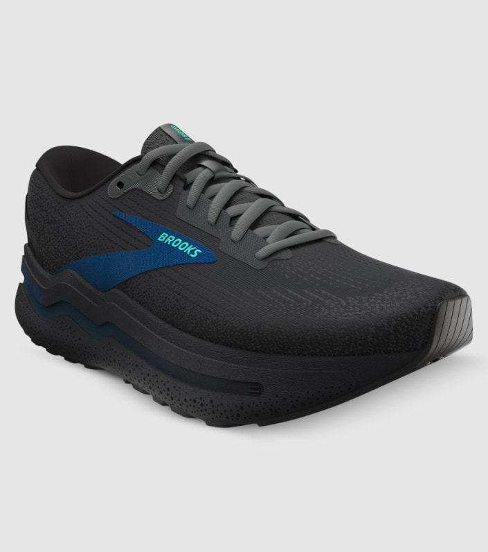 Brooks Ghost Max 2 (2e Wide) Mens - EBONY COCKATOO BLUE SAP slider