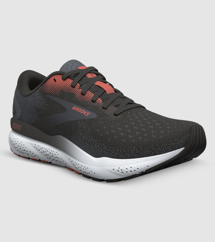 Brooks Ghost Max 2 Mens - BLACK WHITE FIERY RED slider