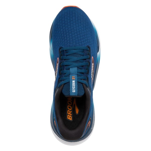 Brooks Glycerin 21 - Mens Running Shoes - Blue Opal/Black/Nasturtium slider