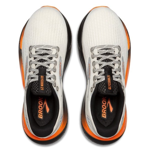 Brooks Glycerin 21 - Mens Running Shoes - Ecru/Orange/Black slider