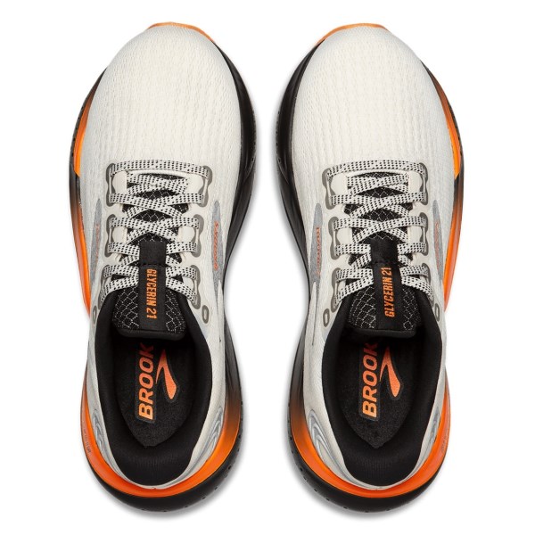 Brooks Glycerin 21 - Womens Running Shoes - Ecru/Orange/Black slider