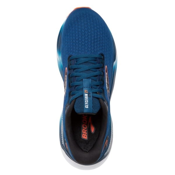 Brooks Glycerin GTS 21 - Mens Running Shoes - Blue Opal/Black/Nasturtium slider