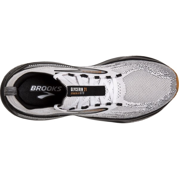 Brooks Glycerin Stealthfit GTS 21 - Mens Running Shoes - White/Grey/Black slider