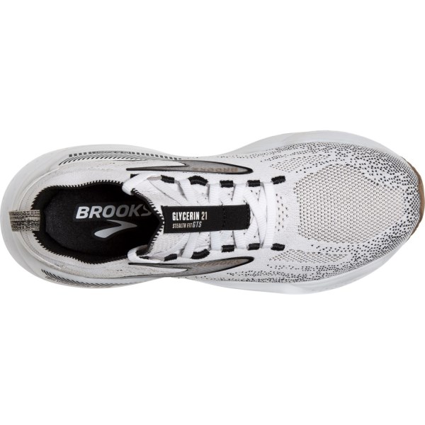 Brooks Glycerin Stealthfit GTS 21 - Womens Running Shoes - White/Grey/Black slider