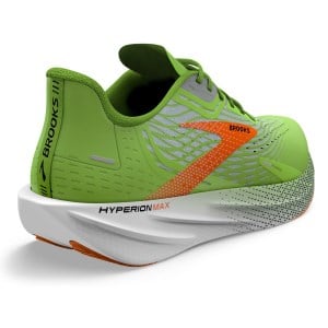 Brooks Hyperion Max - Mens Road Racing Shoes - Green Gecko/Red Orange/White slider