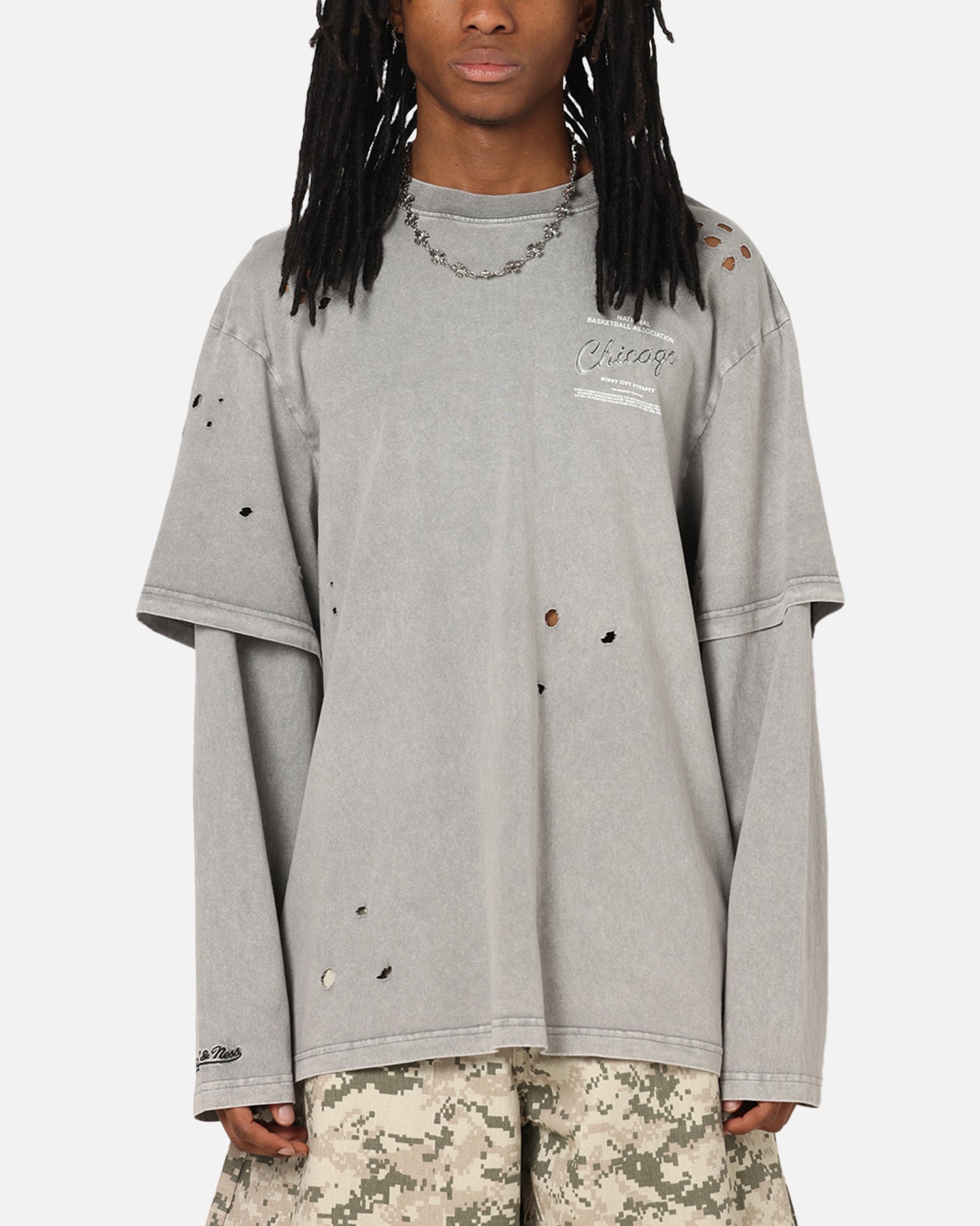 Chicago Bulls Chromed Mock Long Sleeve T-Shirt slider