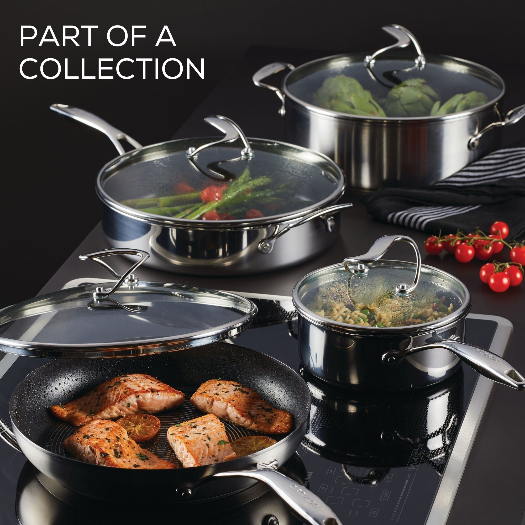 Circulon S-Series Hybrid Stainless Steel Nonstick Induction 3 Piece Saucepan Set slider