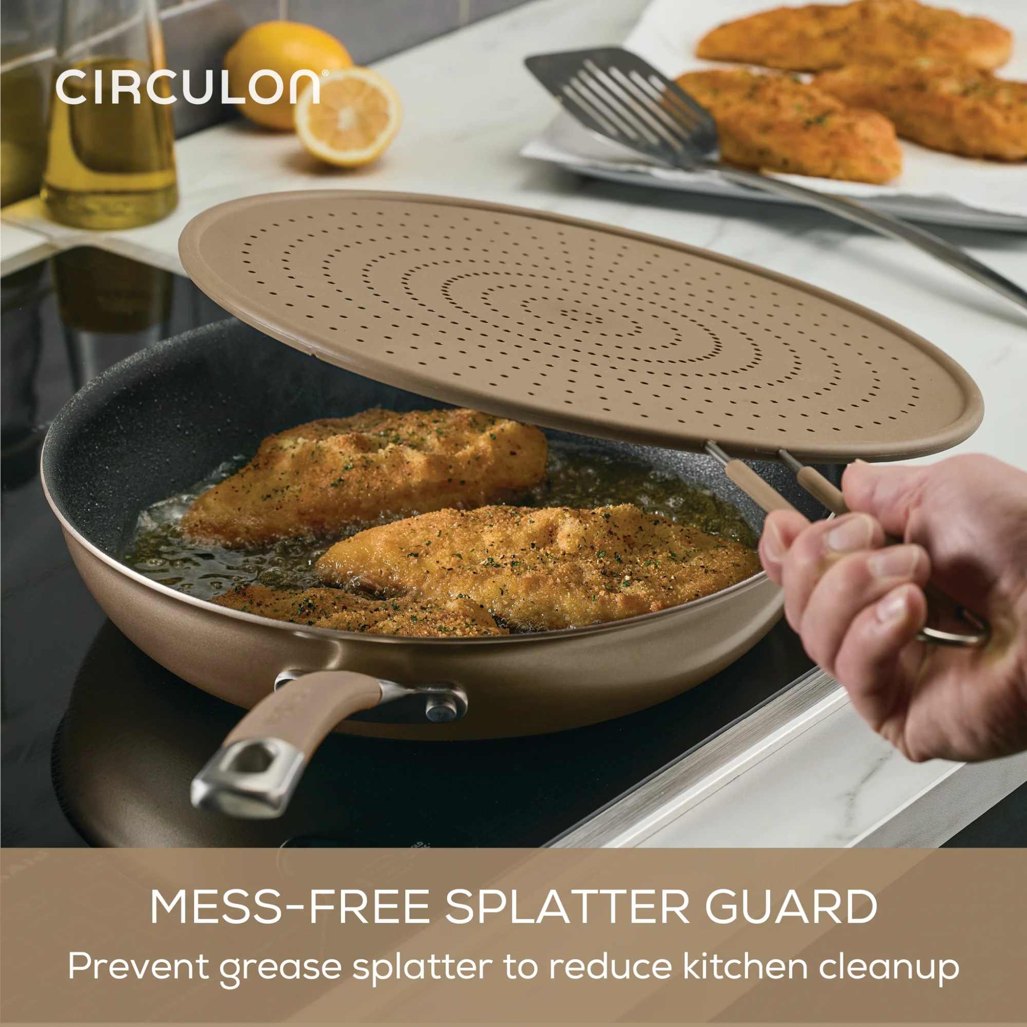 Circulon ScratchDefense A1 Nonstick Induction 10 Piece Cookware Set Champagne slider